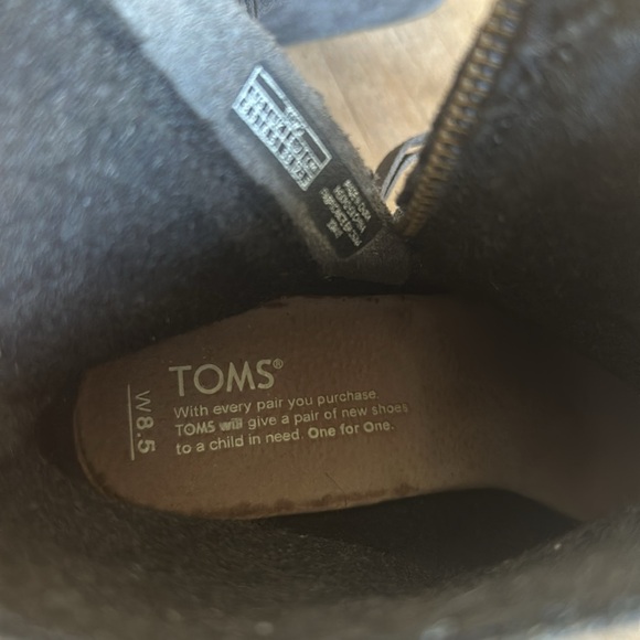 Toms Dark Gray Suede High Desert Wedge Booties Sz 8.5 - Picture 6 of 7